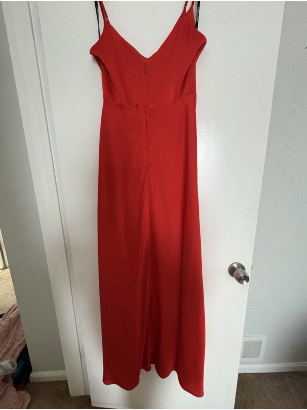 Birdy Grey Red V-Neck Maxi Slip Dress